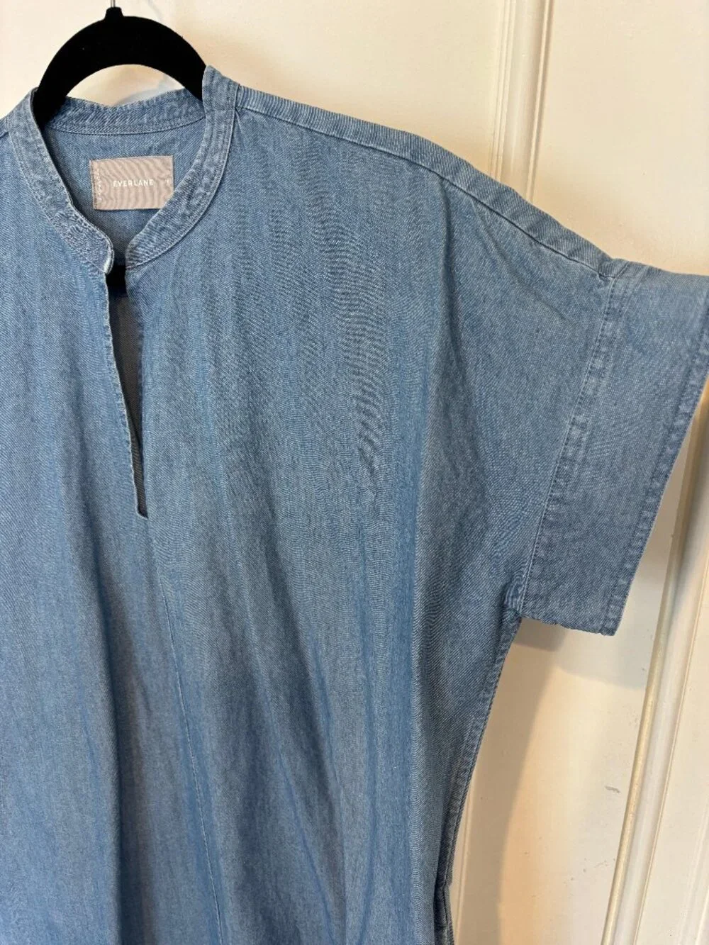 Everlane Split-Collar Denim Dress (10) - Picture 4 of 7